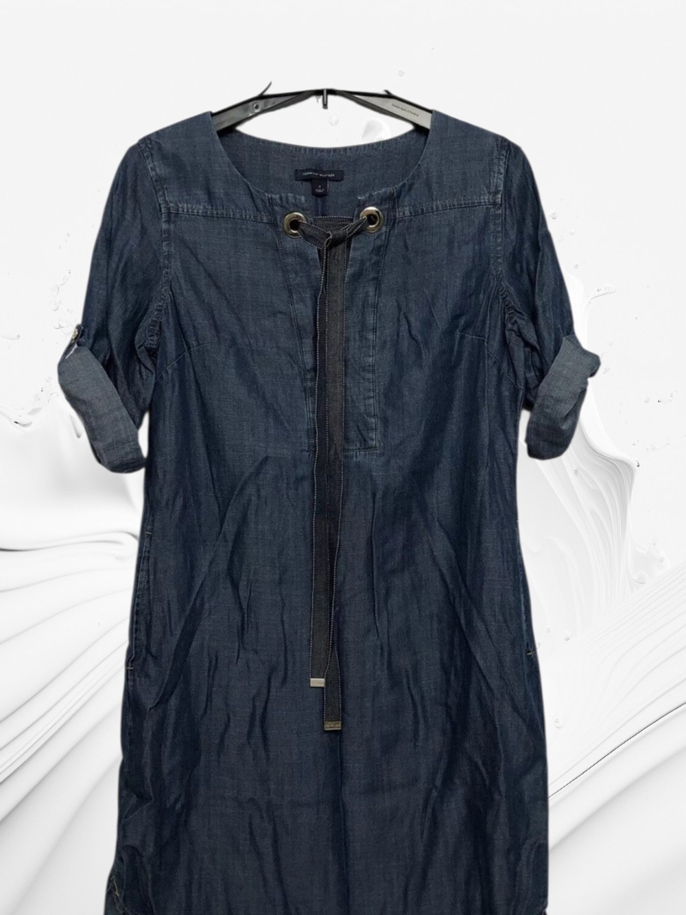 Tommy Hilfiger Dark Blue Long-Sleeve Denim Tunic Dress